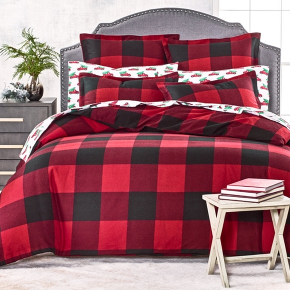 Buffalo Plaid Holiday Flannel Comforter, King - Picture 1 of 3